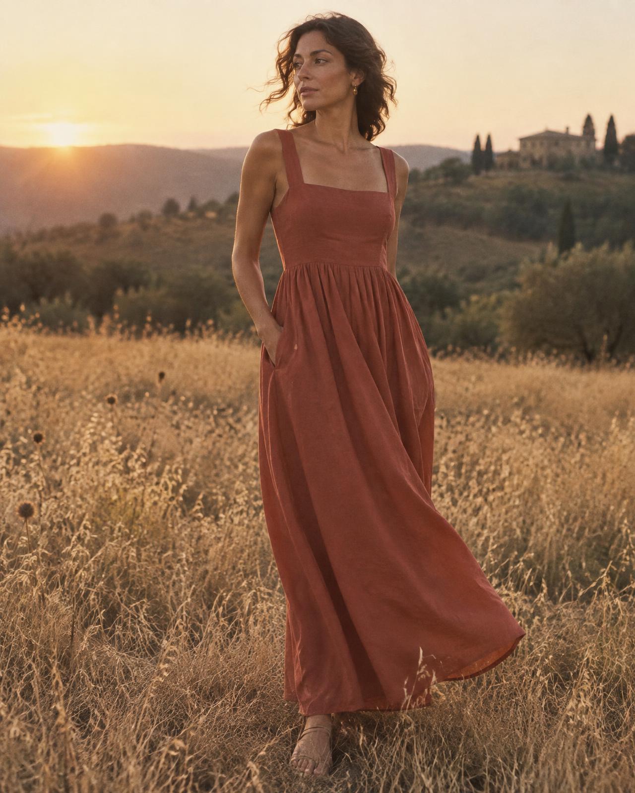 Customer wearing a Pocket Dresses style